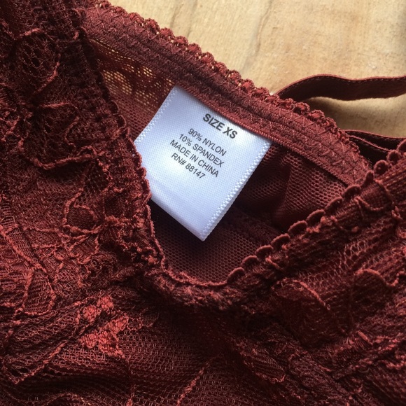 NWOT Sexy Wine Dark Rust Colored Lace Bralette - Picture 5 of 5
